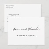 Liefde en Bedankt Eenvoudig huwelijk Dank je wel Briefkaart (Voorkant / Achterkant)
