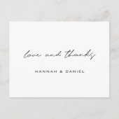 Liefde en Bedankt Eenvoudig huwelijk Dank je wel Briefkaart (Voorkant)