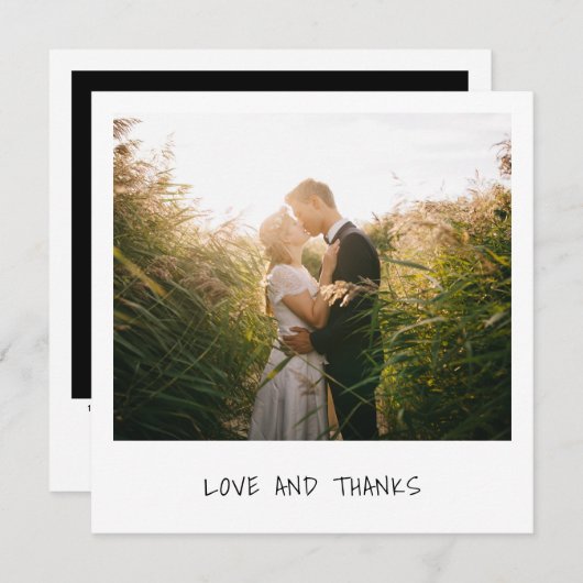 Liefde en Bedankt Eenvoudig minimalistisch fotohuw (Voorkant / Achterkant)