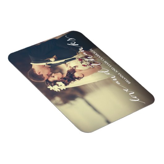 Liefde en Bedankt Eenvoudig script, volledige foto Magneet (Rechterzijde)