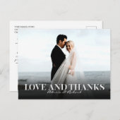 Liefde en Bedankt Eenvoudige bruiloft Dank je voor Briefkaart (Voorkant / Achterkant)