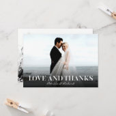 Liefde en Bedankt Eenvoudige bruiloft Dank u Foto Kaart (Voorkant / Achterkant in situ)