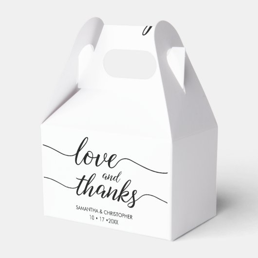 Liefde en Bedankt Eenvoudige & Elegante Liefde Bru Bedankdoosjes (Achterkant)