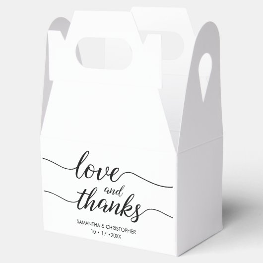 Liefde en Bedankt Eenvoudige & Elegante Liefde Bru Bedankdoosjes (Geopend)