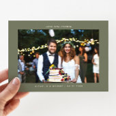 Liefde en Bedankt Eenvoudige Trouwfoto Sage Green