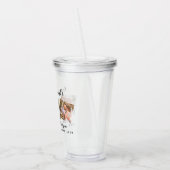Liefde en Bedankt Elegant 3 Foto Bride Groom Weddi Acryl Drinkbeker (Links)