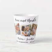 Liefde en Bedankt Elegant 3 Foto Bride Groom Weddi Latte Mok (Voorkant)