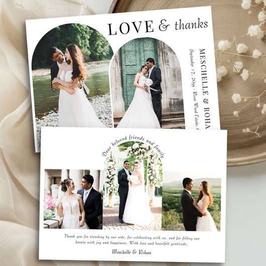 Liefde en Bedankt Elegant Bogen Trouwfoto