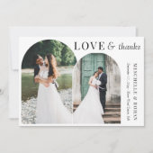 Liefde en Bedankt Elegant Bogen Trouwfoto (Voorkant)