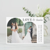 Liefde en Bedankt Elegant Bogen Trouwfoto (Staand voorkant)