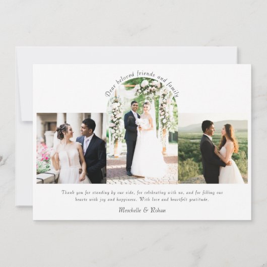 Liefde en Bedankt Elegant Bogen Trouwfoto (Achterkant)