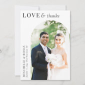 Liefde en Bedankt Elegant Boog Trouwfoto (Voorkant)