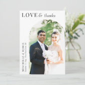 Liefde en Bedankt Elegant Boog Trouwfoto (Staand voorkant)