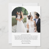 Liefde en Bedankt Elegant Boog Trouwfoto (Achterkant)