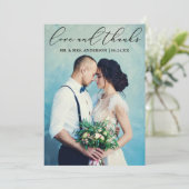 Liefde en Bedankt Elegant Calligraphy Wedding Phot (Staand voorkant)