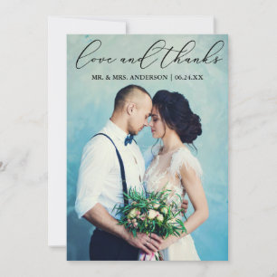 Liefde en Bedankt Elegant Calligraphy Wedding Phot