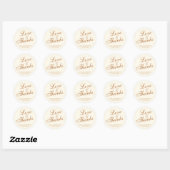 Liefde en Bedankt Elegant Copper Ivory Wedding Ronde Sticker (Vel)