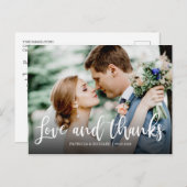 Liefde en Bedankt Elegant Foto Weddenschap Harteli Briefkaart (Voorkant / Achterkant)