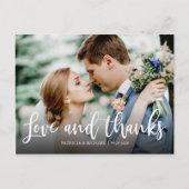 Liefde en Bedankt Elegant Foto Weddenschap Harteli Briefkaart (Voorkant)