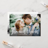 Liefde en Bedankt Elegant Foto Weddenschap Harteli Kaart (Voorkant / Achterkant in situ)