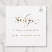 Liefde en Bedankt, Elegant Golden Calligrafie Bedankjes Labels (Achterkant)