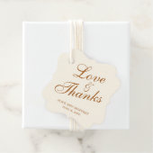 Liefde en Bedankt Elegant Ivory Copper Wedding Bedankjes Labels (In situ)