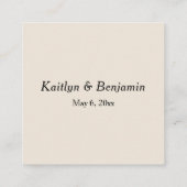 Liefde en Bedankt Elegant Script Cream Wedding Fav Informatiekaartje (Achterkant)
