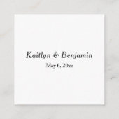 Liefde en Bedankt Elegant Typografie Wedding Favor Informatiekaartje (Achterkant)