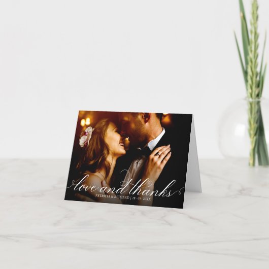 Liefde en Bedankt Elegant Wedding Bedankt Foto (Voorkant)