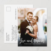 Liefde en Bedankt Elegant Wedding Bedankt Foto Briefkaart (Voorkant / Achterkant)