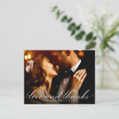 Liefde en Bedankt Elegant Wedding Bedankt Foto Briefkaart (Staand voorkant)