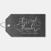 Liefde en Bedankt Elegante Chalkboard bruiloft Cadeaulabel (Achterkant Horizontaal)