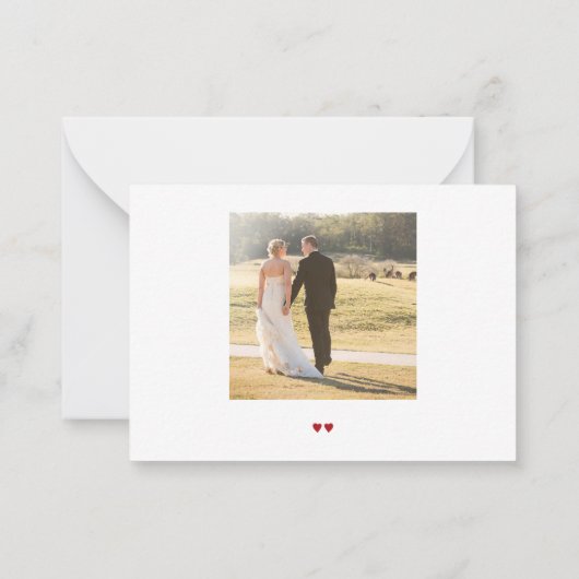 Liefde en bedankt elegante fotobruiloft bedankt notitiekaartje (Achterkant)