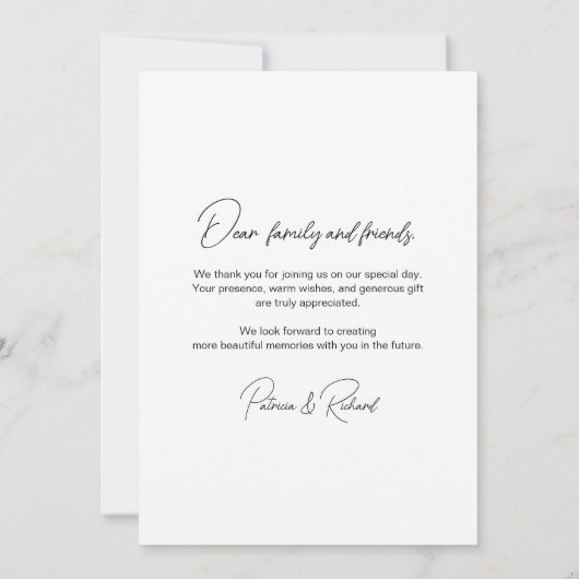 Liefde en Bedankt Elegante kalligrafie Foto Bruilo (Achterkant)