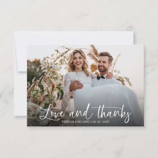 Liefde en Bedankt Elegante kalligrafie Foto Bruilo (Voorkant)