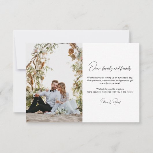 Liefde en Bedankt Elegante kalligrafie Foto Bruilo (Achterkant)