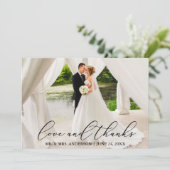 Liefde en Bedankt Elegante Kalligrafie Trouwen (Staand voorkant)