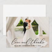 Liefde en Bedankt Elegante Kalligrafie Trouwen (Voorkant / Achterkant)