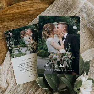 Liefde en Bedankt Elegante twee foto bruiloft
