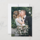 Liefde en Bedankt | Elegante twee foto bruiloft (Voorkant)