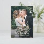 Liefde en Bedankt | Elegante twee foto bruiloft (Staand voorkant)