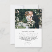 Liefde en Bedankt | Elegante twee foto bruiloft (Achterkant)