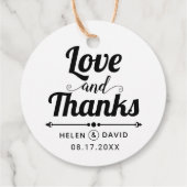 Liefde en Bedankt elegante typografie bruiloft Bedankjes Labels (Achterkant)