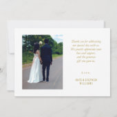 Liefde en Bedankt | Faux Gold Foil | Weddenfoto (Achterkant)