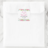 Liefde en Bedankt Floral Waterverf Wedding Sticker (Tas)
