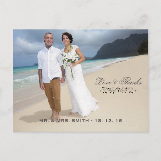 Liefde en Bedankt Foto Briefkaart (Voorkant)