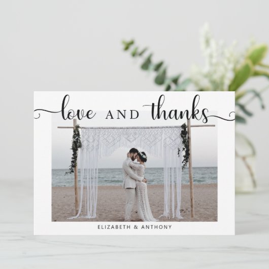 Liefde en Bedankt Foto bruiloft Eenvoudig elegant  (Staand voorkant)