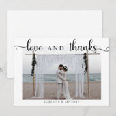 Liefde en Bedankt Foto bruiloft Eenvoudig elegant  (Voorkant / Achterkant)