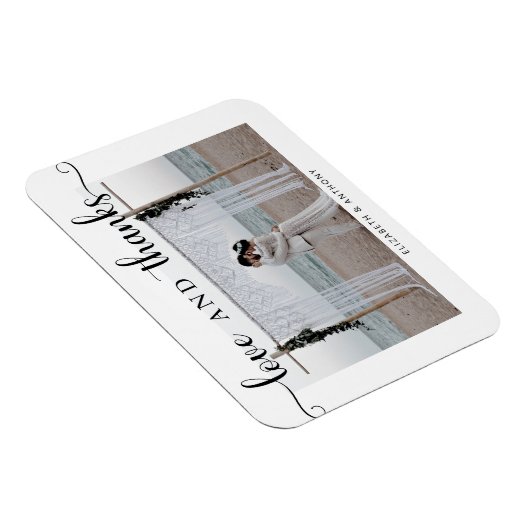 Liefde en Bedankt Foto bruiloft Eenvoudig elegant Magneet (Rechterzijde)