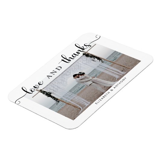 Liefde en Bedankt Foto bruiloft Eenvoudig elegant  Magneet (Linkerzijde)